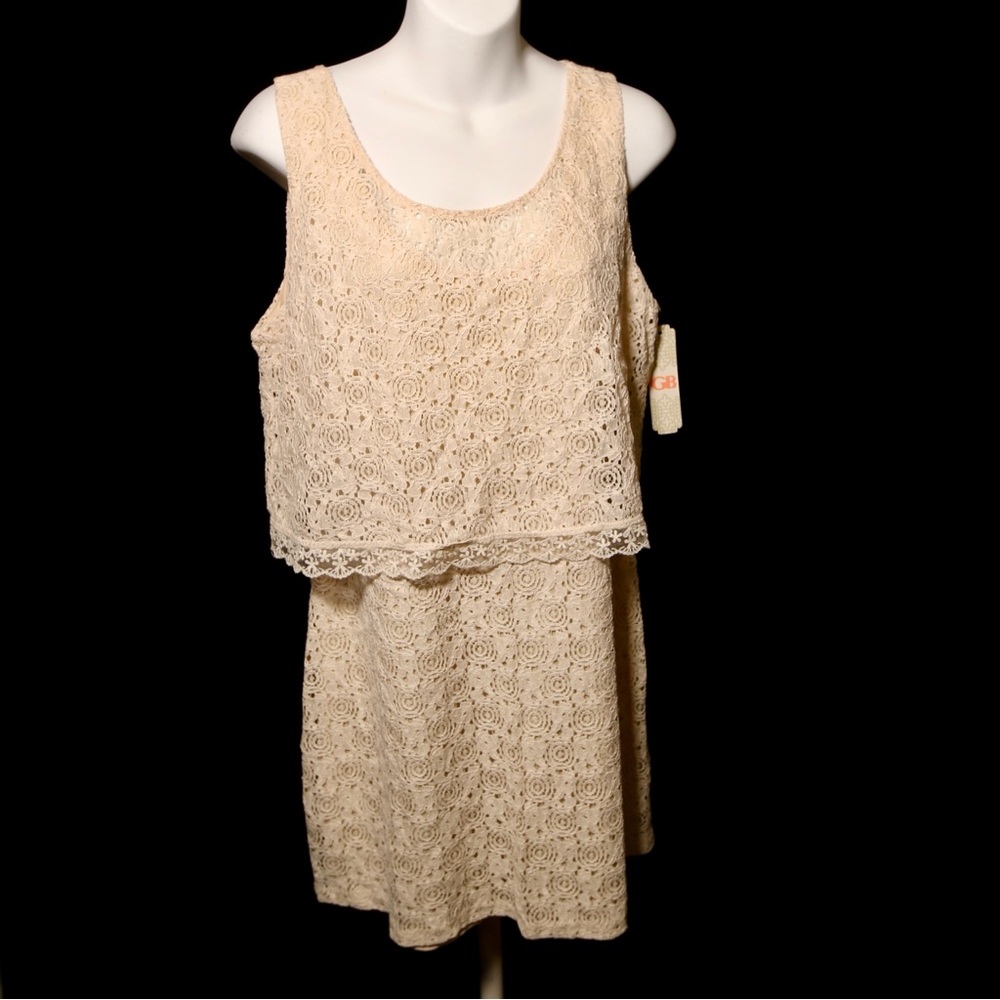 GB Girls Cream Lace Mini Dress